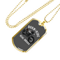 Real Bikers Biker Necklace Stainless Steel or 18k Gold Dog Tag 24"-Express Your Love Gifts