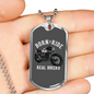 Real Bikers Biker Necklace Stainless Steel or 18k Gold Dog Tag 24"-Express Your Love Gifts