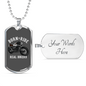 Real Bikers Biker Necklace Stainless Steel or 18k Gold Dog Tag 24"-Express Your Love Gifts