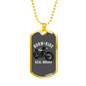 Real Bikers Biker Necklace Stainless Steel or 18k Gold Dog Tag 24"-Express Your Love Gifts