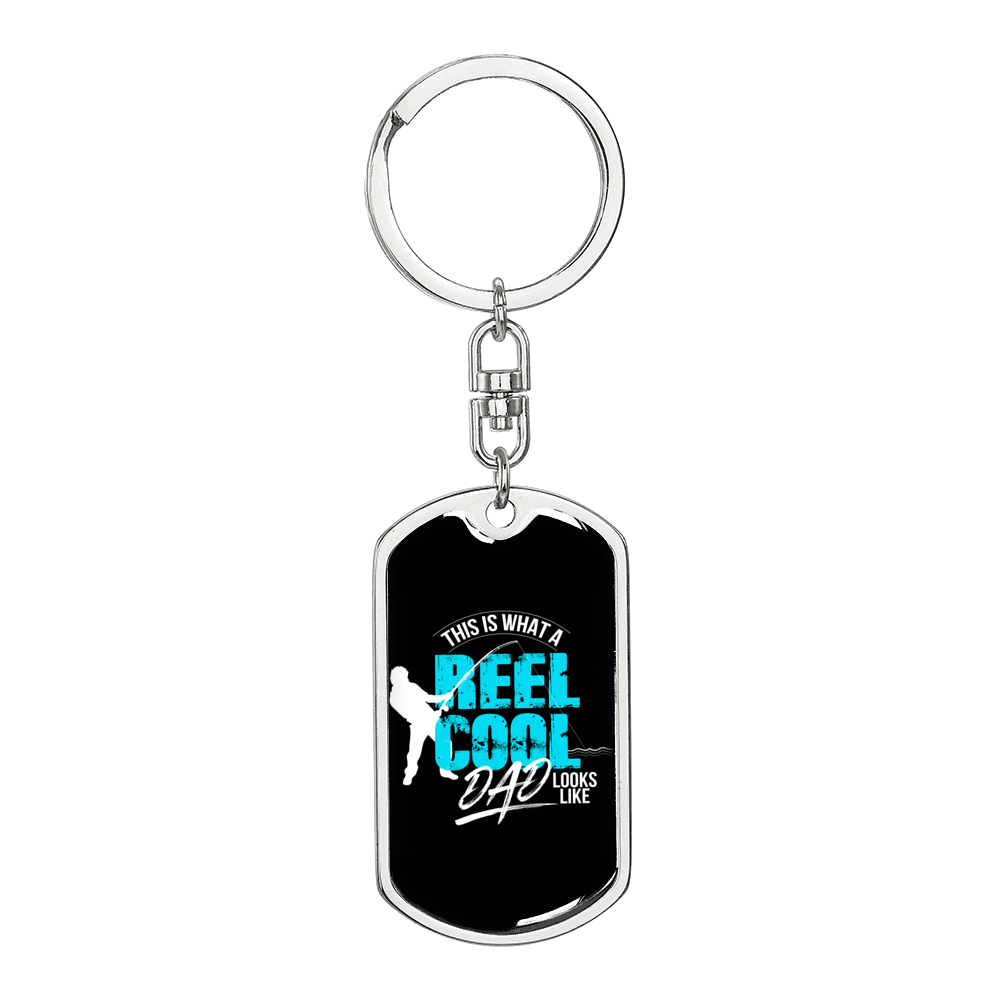 Real Cool Dad Looks Like Swivel Keychain Dog Tag Stainless Steel or 18k Gold-Express Your Love Gifts