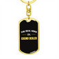 Real Hero Gambler Keychain Stainless Steel or 18k Gold Dog Tag Keyring-Express Your Love Gifts