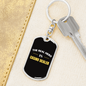 Real Hero Gambler Keychain Stainless Steel or 18k Gold Dog Tag Keyring-Express Your Love Gifts