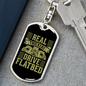 Real Truckers Drive Flatbed Swivel Keychain Dog Tag Stainless Steel or 18k Gold-Express Your Love Gifts