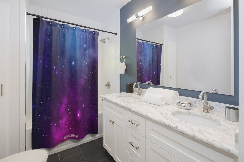Realistic Galaxy Background Stylish Design 71" x 74" Elegant Waterproof Shower Curtain for a Spa-like Bathroom Paradise Exceptional Craftsmanship-Express Your Love Gifts