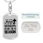 Reason For The Season Keychain Stainless Steel or 18k Gold Dog Tag Keyring-Express Your Love Gifts