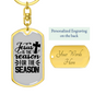 Reason For The Season Keychain Stainless Steel or 18k Gold Dog Tag Keyring-Express Your Love Gifts
