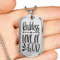Reckless Love Of God Necklace Stainless Steel or 18k Gold Dog Tag 24" Chain-Express Your Love Gifts