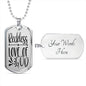 Reckless Love Of God Necklace Stainless Steel or 18k Gold Dog Tag 24" Chain-Express Your Love Gifts