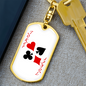 Red Joker Gambler Keychain Stainless Steel or 18k Gold Dog Tag Keyring-Express Your Love Gifts