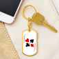 Red Joker Gambler Keychain Stainless Steel or 18k Gold Dog Tag Keyring-Express Your Love Gifts