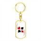 Red Joker Gambler Keychain Stainless Steel or 18k Gold Dog Tag Keyring-Express Your Love Gifts