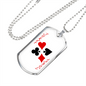 Red Joker Gambler Necklace Stainless Steel or 18k Gold Dog Tag 24" Chain-Express Your Love Gifts