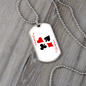 Red Joker Gambler Necklace Stainless Steel or 18k Gold Dog Tag 24" Chain-Express Your Love Gifts