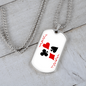 Red Joker Gambler Necklace Stainless Steel or 18k Gold Dog Tag 24" Chain-Express Your Love Gifts