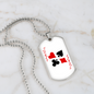 Red Joker Gambler Necklace Stainless Steel or 18k Gold Dog Tag 24" Chain-Express Your Love Gifts