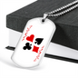 Red Joker Gambler Necklace Stainless Steel or 18k Gold Dog Tag 24" Chain-Express Your Love Gifts