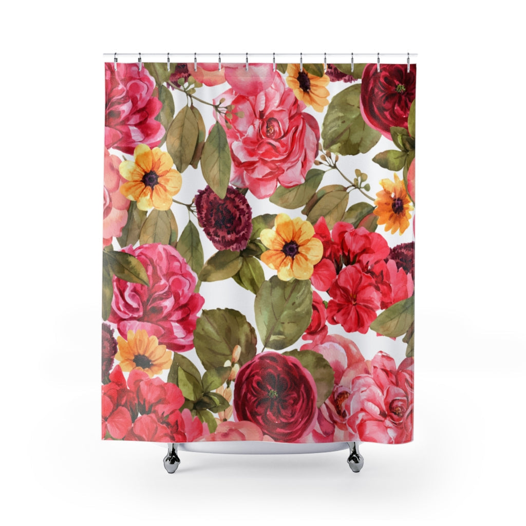 Red Rose Stylish Design 71" x 74" Elegant Waterproof Shower Curtain for a Spa-like Bathroom Paradise Exceptional Craftsmanship-Express Your Love Gifts
