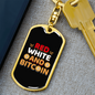 Red White and Bitcoin Crypto Keychain Stainless Steel or 18k Gold Dog Tag Keyring-Express Your Love Gifts