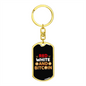 Red White and Bitcoin Crypto Keychain Stainless Steel or 18k Gold Dog Tag Keyring-Express Your Love Gifts