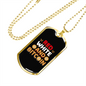 Red White and Bitcoin Crypto Necklace Stainless Steel or 18k Gold Dog Tag 24" Chain-Express Your Love Gifts