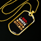 Red White and Bitcoin Crypto Necklace Stainless Steel or 18k Gold Dog Tag 24" Chain-Express Your Love Gifts