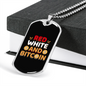 Red White and Bitcoin Crypto Necklace Stainless Steel or 18k Gold Dog Tag 24" Chain-Express Your Love Gifts