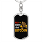 Red White and Bitcoin Gorilla Crypto Keychain Stainless Steel or 18k Gold Dog Tag Keyring-Express Your Love Gifts