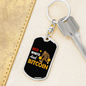Red White and Bitcoin Gorilla Crypto Keychain Stainless Steel or 18k Gold Dog Tag Keyring-Express Your Love Gifts