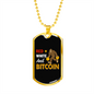 Red White and Bitcoin Gorilla Crypto Necklace Stainless Steel or 18k Gold Dog Tag 24" Chain-Express Your Love Gifts