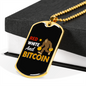 Red White and Bitcoin Gorilla Crypto Necklace Stainless Steel or 18k Gold Dog Tag 24" Chain-Express Your Love Gifts