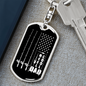 Reel Cool Dad Black Fishing Keychain Stainless Steel or 18k Gold Dog Tag Keyring-Express Your Love Gifts