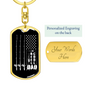 Reel Cool Dad Black Fishing Keychain Stainless Steel or 18k Gold Dog Tag Keyring-Express Your Love Gifts