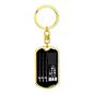 Reel Cool Dad Black Fishing Keychain Stainless Steel or 18k Gold Dog Tag Keyring-Express Your Love Gifts