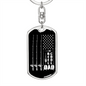 Reel Cool Dad Black Fishing Keychain Stainless Steel or 18k Gold Dog Tag Keyring-Express Your Love Gifts