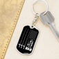 Reel Cool Dad Black Fishing Keychain Stainless Steel or 18k Gold Dog Tag Keyring-Express Your Love Gifts