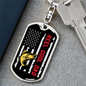 Reel Cool Dad Fish & Flag Fishing Keychain Stainless Steel or 18k Gold Dog Tag Keyring-Express Your Love Gifts