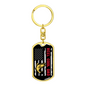 Reel Cool Dad Fish & Flag Fishing Keychain Stainless Steel or 18k Gold Dog Tag Keyring-Express Your Love Gifts