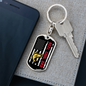 Reel Cool Dad Fish & Flag Fishing Keychain Stainless Steel or 18k Gold Dog Tag Keyring-Express Your Love Gifts