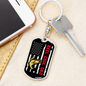 Reel Cool Dad Fish & Flag Fishing Keychain Stainless Steel or 18k Gold Dog Tag Keyring-Express Your Love Gifts
