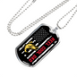 Reel Cool Dad Fish & Flag Fishing Necklace Stainless Steel or 18k Gold Dog Tag 24" Chain-Express Your Love Gifts