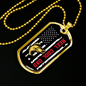 Reel Cool Dad Fish & Flag Fishing Necklace Stainless Steel or 18k Gold Dog Tag 24" Chain-Express Your Love Gifts
