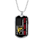 Reel Cool Dad Fish & Flag Fishing Necklace Stainless Steel or 18k Gold Dog Tag 24" Chain-Express Your Love Gifts