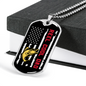 Reel Cool Dad Fish & Flag Fishing Necklace Stainless Steel or 18k Gold Dog Tag 24" Chain-Express Your Love Gifts