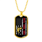 Reel Cool Dad Fish & Flag Fishing Necklace Stainless Steel or 18k Gold Dog Tag 24" Chain-Express Your Love Gifts
