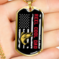 Reel Cool Dad Fish & Flag Fishing Necklace Stainless Steel or 18k Gold Dog Tag 24" Chain-Express Your Love Gifts