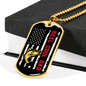 Reel Cool Dad Fish & Flag Fishing Necklace Stainless Steel or 18k Gold Dog Tag 24" Chain-Express Your Love Gifts