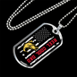 Reel Cool Dad Fish & Flag Fishing Necklace Stainless Steel or 18k Gold Dog Tag 24" Chain-Express Your Love Gifts