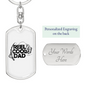 Reel Cool Dad Fish & Rod Fishing Keychain Stainless Steel or 18k Gold Dog Tag Keyring-Express Your Love Gifts