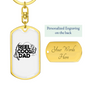 Reel Cool Dad Fish & Rod Fishing Keychain Stainless Steel or 18k Gold Dog Tag Keyring-Express Your Love Gifts